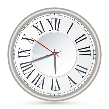  Vector illustration of old-fashioned clock with Roman numerals