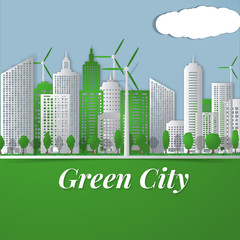 Fototapeta premium Vector illustration of Green city