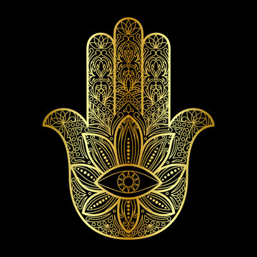 Naklejka Hamsa Hand of Fatima Amulet