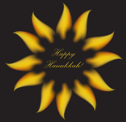 Happy Hanukkah greeting card, invitation, poster. Hanukkah Jewish Festival of Lights, Feast of Dedication. Vector illustration