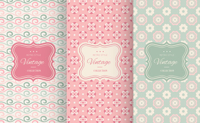 Floral different vector seamless patterns