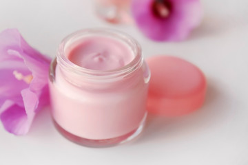 Cosmetology set on white background