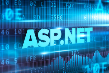 ASP.NET abstract concept blue text blue background