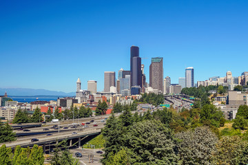 Naklejka premium View of downtown Seattle skyline