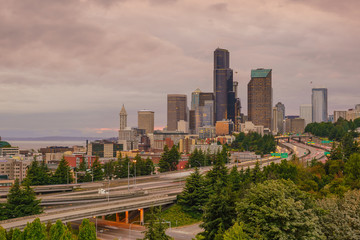 Obraz premium View of downtown Seattle skyline