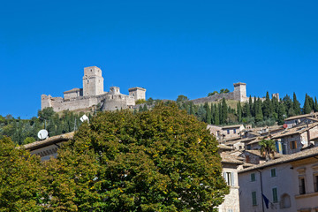 Assisi, Blick auf die Festung Rocca Maggiore