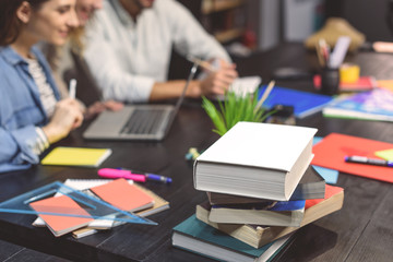 Group of students studying together