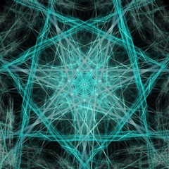 Dunkler kreativer Hintergrund mit Fraktal - cyan