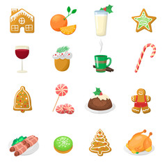 Christmas cookie cake isolated vector icon