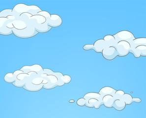 Cartoon background of sky with clouds.