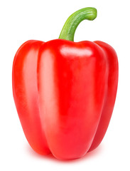 Red sweet pepper isolated on white background