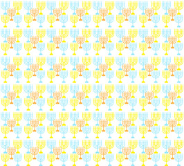 Hanukkah seamless pattern. Hanukkah background with Menorah. Happy Hanukkah Festival of Lights, Feast of Dedication seamless texture. Hanukkah seamless background. Vector illustration