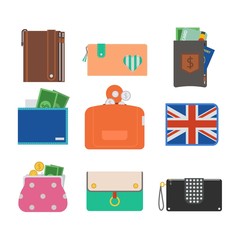 Purse wallet vector isolated
