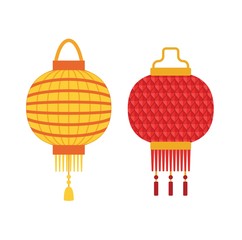 Chinese lantern vector illustration.