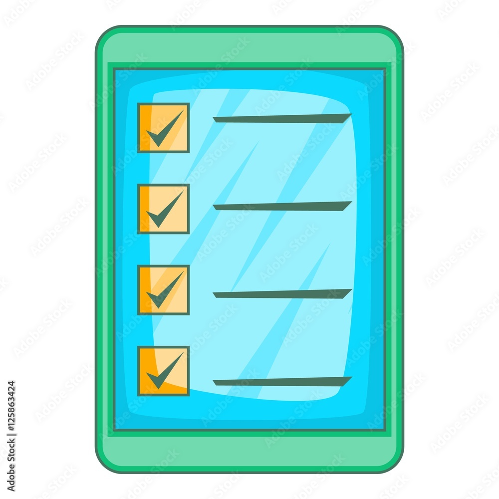 Poster digital checklist icon. cartoon illustration of checklist vector icon for web design