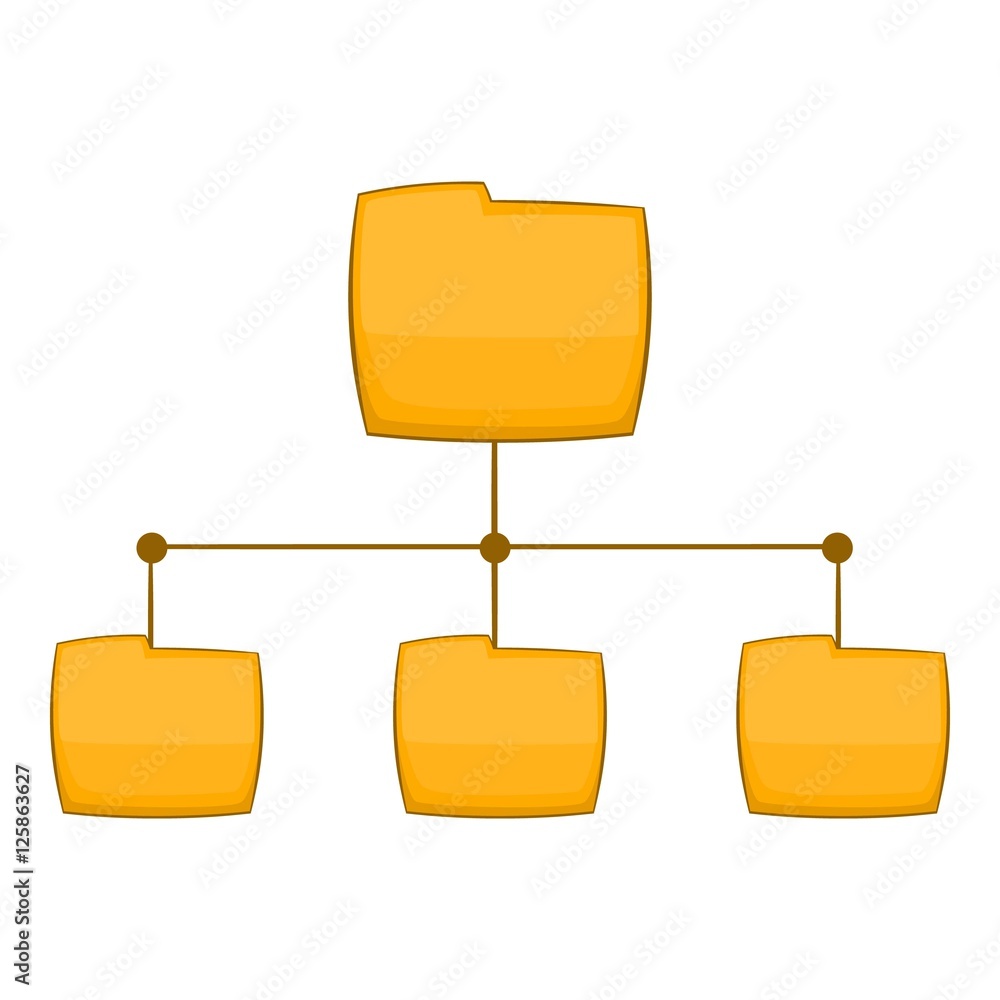 Poster folders structure icon. cartoon illustration of folders structure vector icon for web design