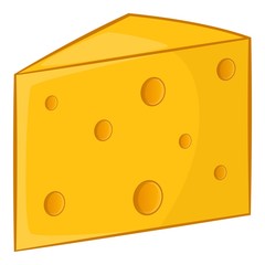 Swiss cheese icon. Cartoon illustration of swiss cheese vector icon for web design