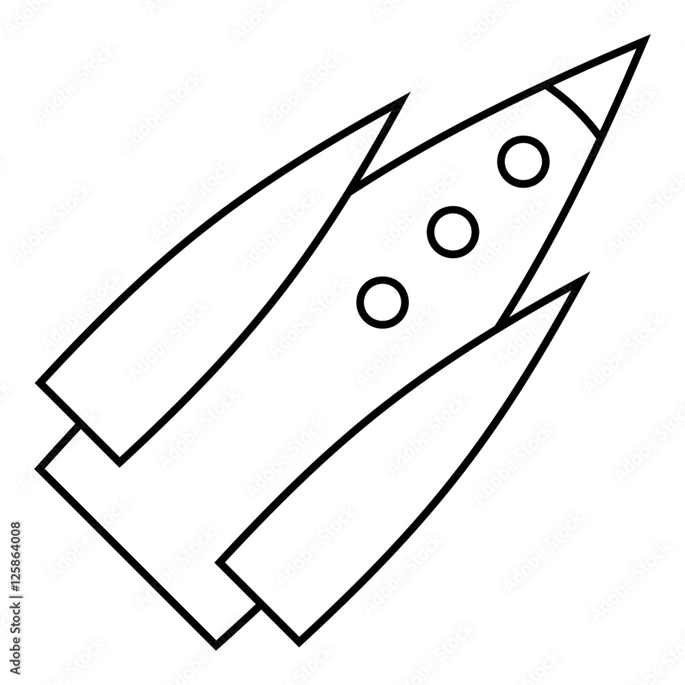 Poster ballistic rocket icon. outline illustration of ballistic rocket vector icon for web