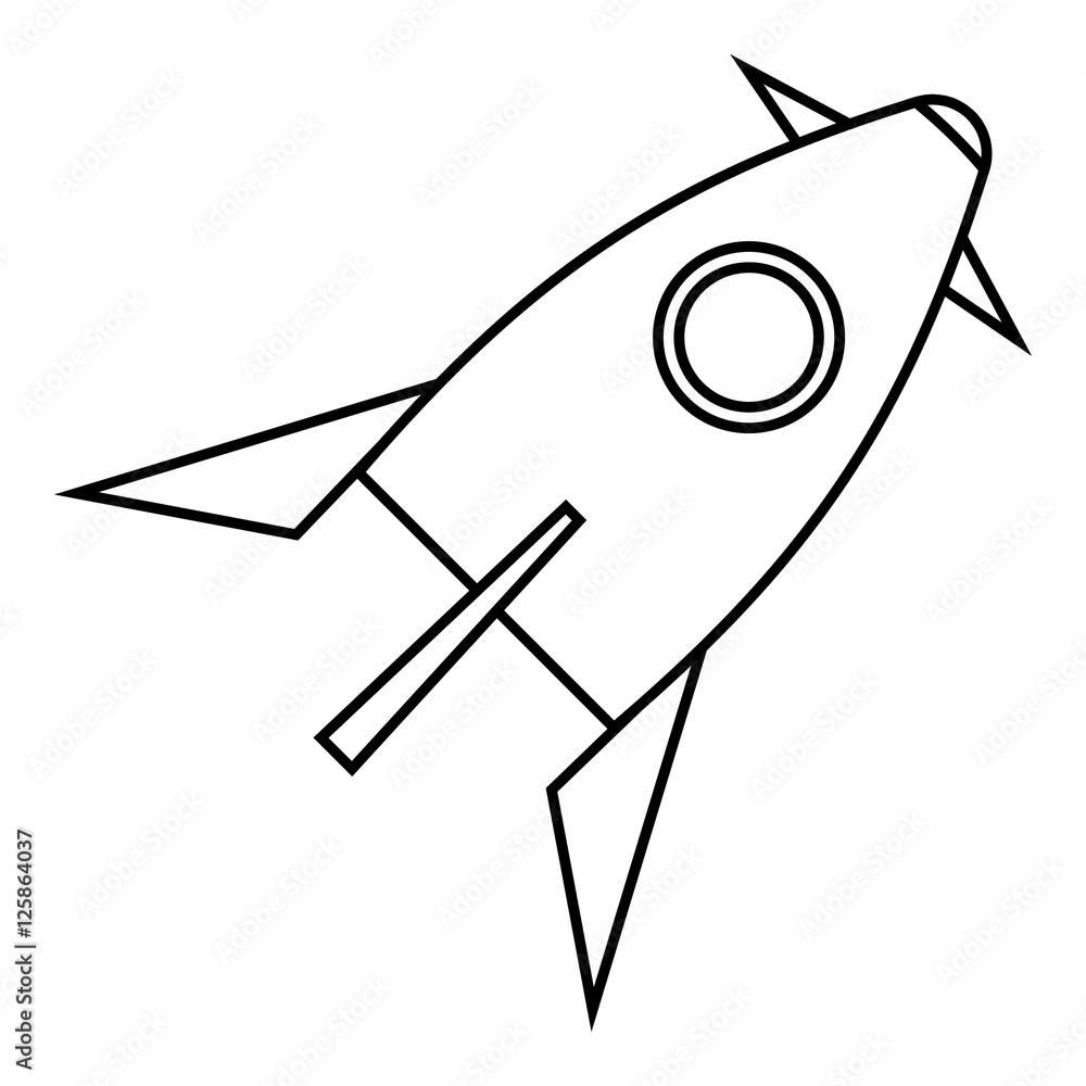 Aufkleber rocket for space flight icon. outline illustration of rocket for space flight vector icon for web