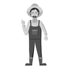 Fototapeta na wymiar Farmer icon. Gray monochrome illustration of farmer vector icon for web