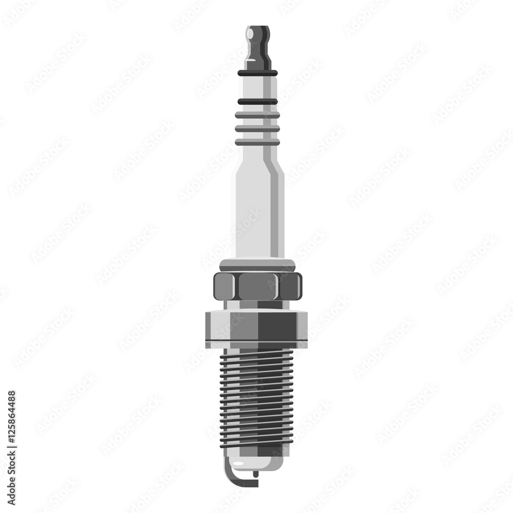 Poster spark plug icon. gray monochrome illustration of spark plug vector icon for web