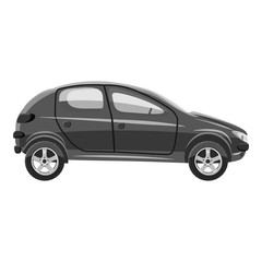 Obraz premium Ikona widoku z boku samochodu. Szary monochromatyczny ilustracja ikony wektor widok z boku samochodu dla sieci web