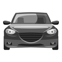 Car icon. Gray monochrome illustration of car vector icon for web
