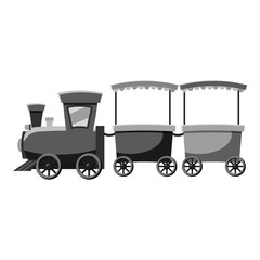 Children locomotive icon. Gray monochrome illustration of children locomotive vector icon for web