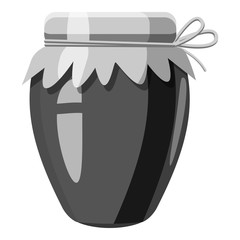 Jar icon. Gray monochrome illustration of jar vector icon for web