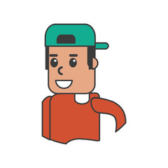 Boy cartoon icon. Male avatar person human and people theme. Isolated design. Vector illustration