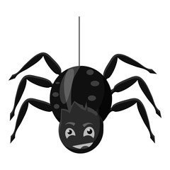 Spider icon. Gray monochrome illustration of spider vector icon for web