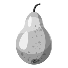 Pear icon. Gray monochrome illustration of pear vector icon for web