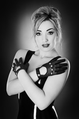 woman wearing latex