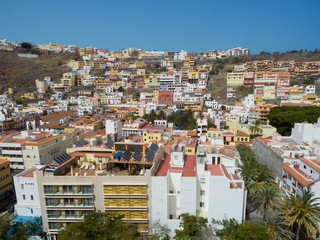  Aerial view of San Sebastian de la Gomera cityscape, Canary island, Spain.