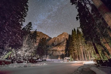 Outdoor kussens The Milky Way over Upper Yosemite Falls from Sentinel Bridge after a winter storm © david