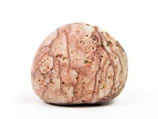 Stone from the sea on white
