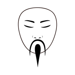 east asian traditional man icon image vector illustration design 