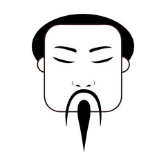 east asian traditional man icon image vector illustration design 