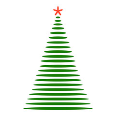 новогодняя елка на белом фоне, векторная иллюстрация