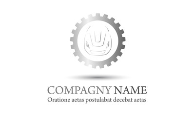 logo mécanicien argenté