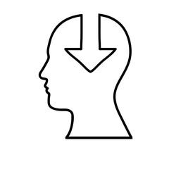 human head with arrow icon image vector illustration design 