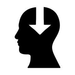 human head with arrow icon image vector illustration design 