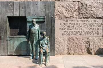 Bronze statues depicting great depression 