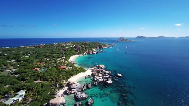 Aerial view of Spring Bay, the baths, Virgin Gorda, British Virgin Islands