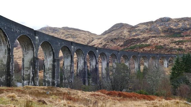4K Video of the famous Glenfinnan Viaduct, Harry Potter Scene