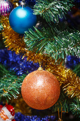 decoration balls on christmas tree