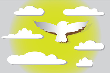 Greeting card with paper bird