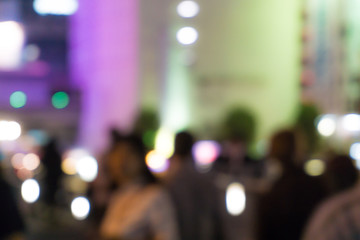 City lights blurred financial district