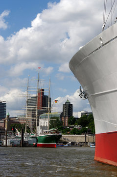 HAMBURG, GERMANY - JULY 18, 2015: MS Cap San Diego is a general cargo ship, situated as museum in - St Pauli