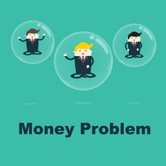 Meditating Businessman. Business Concept Cartoon Illustration